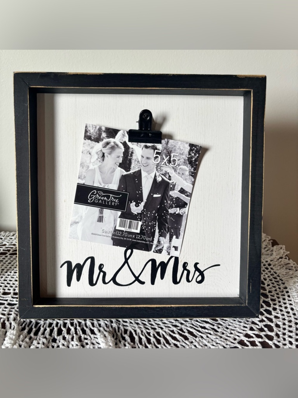 Mr & Mrs Black Clip Photo Frame 10” NEW